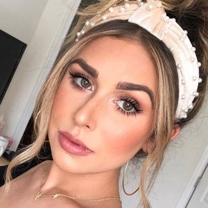 Beige Top Knot Pearl Embellished Velvet Headband